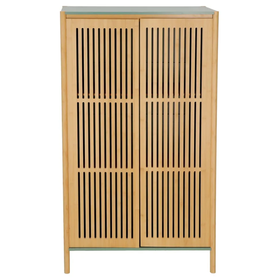 Armario de bambú y MDF 80x33x150 cm