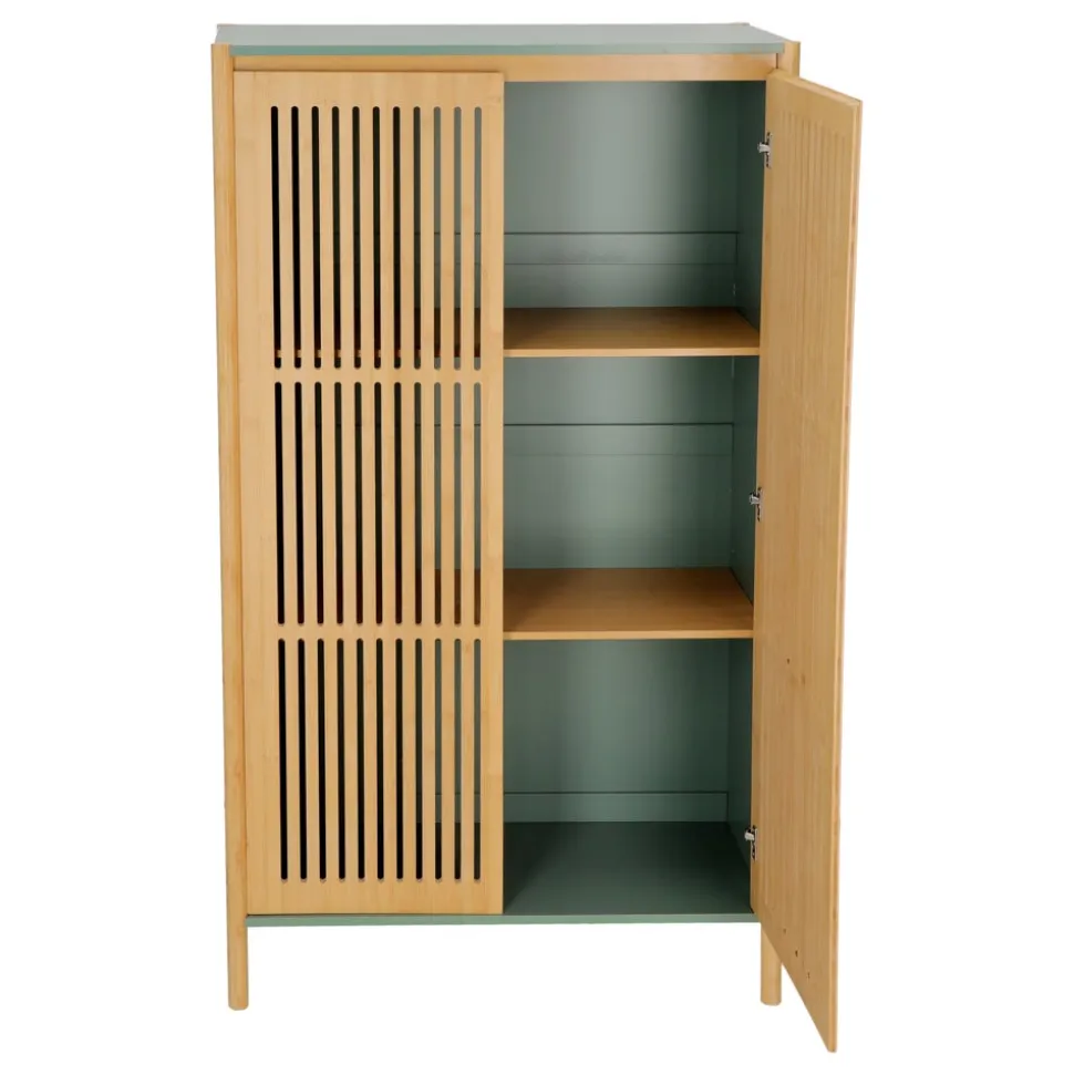 Armario de bambú y MDF 80x33x150 cm
