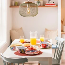 Azucarero con diseño de melamina y tapa de bambú