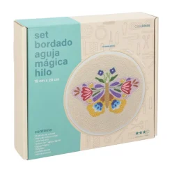 Bastidor con set de bordado aguja mágica fina