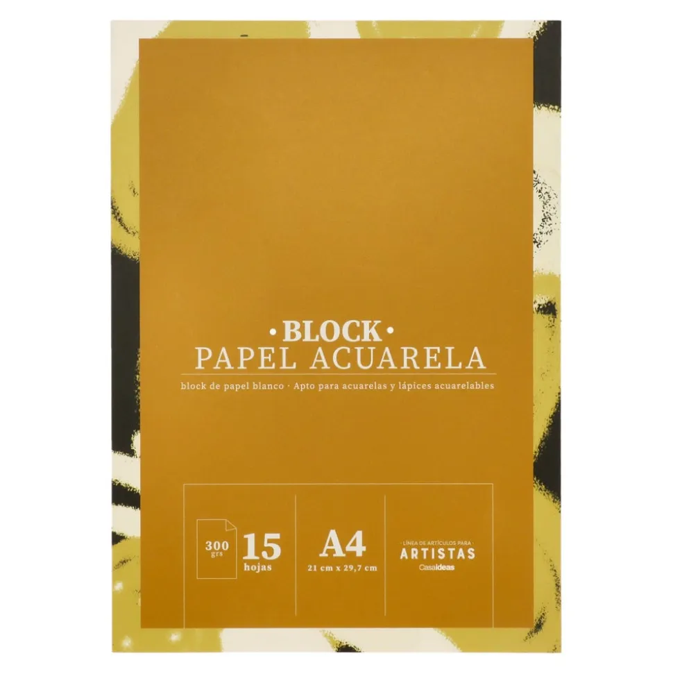 Block con papel acuarela 21x1x29,7 cm A4