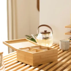 Caja Bolsas de Té Madera 19x16,5x9 cm