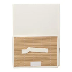 Caja con tapa de bambú y algodón 28x36x19 cm