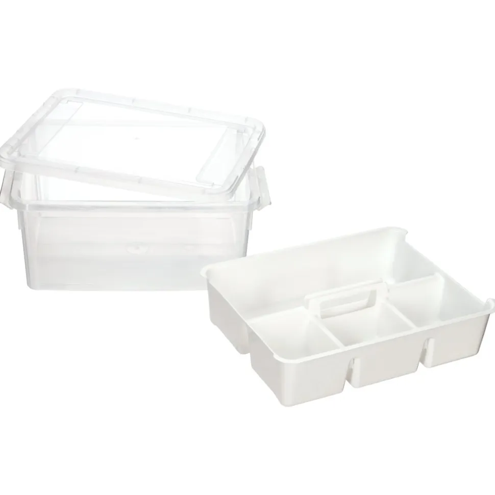 Caja organizadora de plástico con bandeja 16 Litros 40,5x29,5x18,5 cm