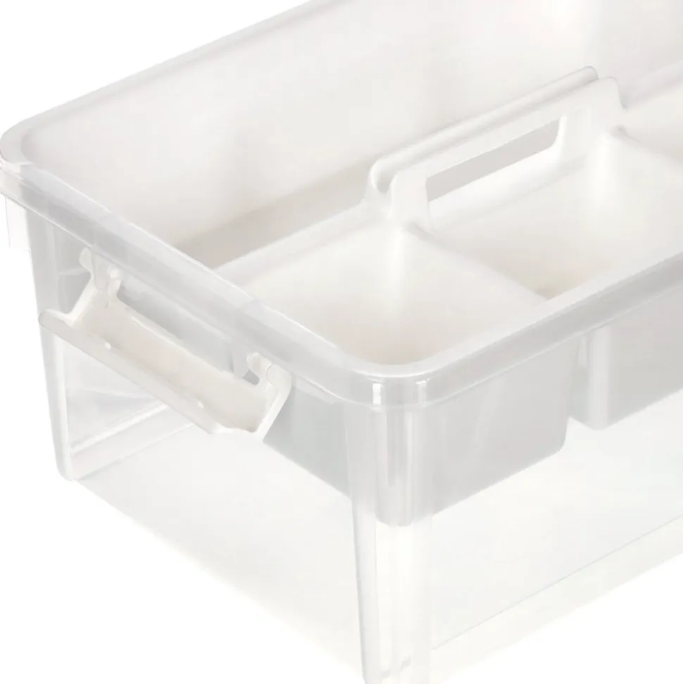 Caja organizadora de plástico con bandeja 16 Litros 40,5x29,5x18,5 cm