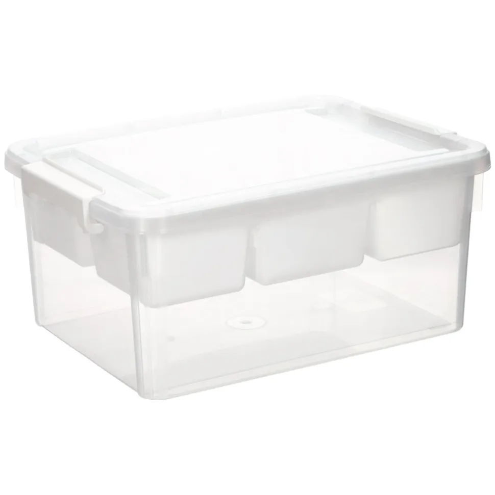 Caja organizadora de plástico con bandeja 16 Litros 40,5x29,5x18,5 cm
