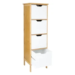 Cajonera de bambú y MDF 32x32x110 cm