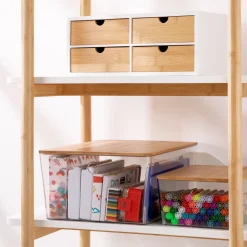 Cajonera MDF y bambú 4 cajones 33x25x12,5 cm