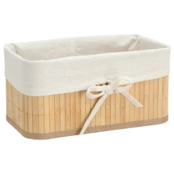 Canasto de Bambú con Forro 40x30x18 cm