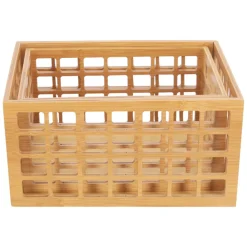 Canasto de madera de bambú 27x17x13,5 cm