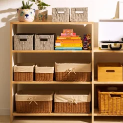 Canasto organizador de ratan 38x26x18 cm