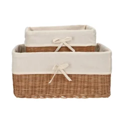 Canasto organizador de ratan 38x26x18 cm