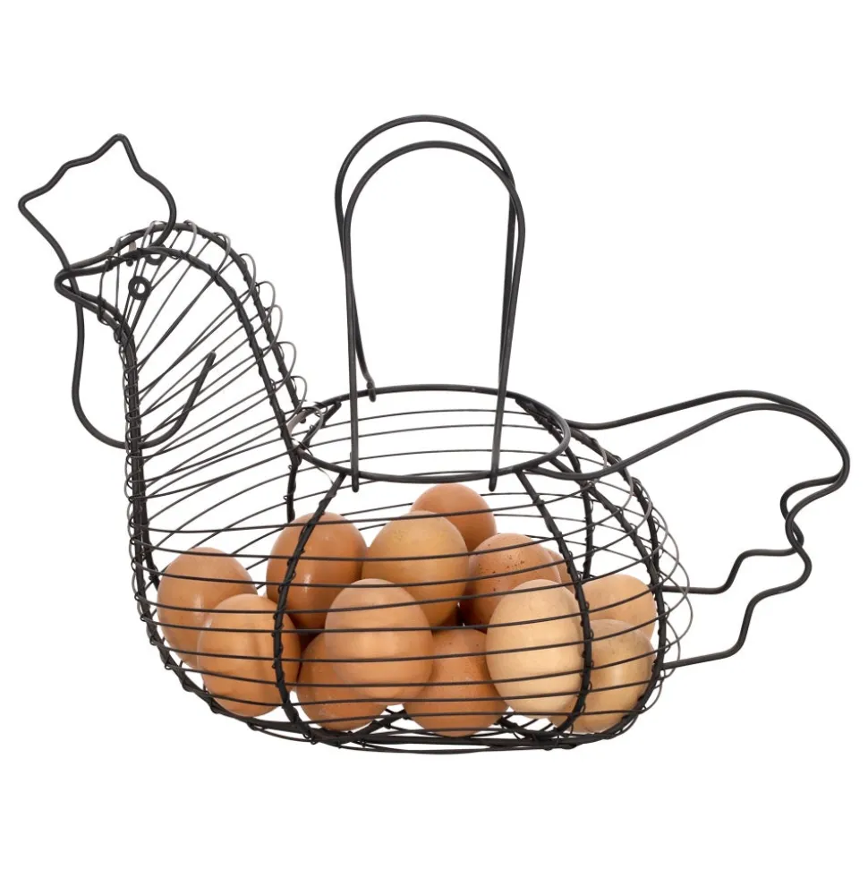 Canasto para huevos con forma de gallina