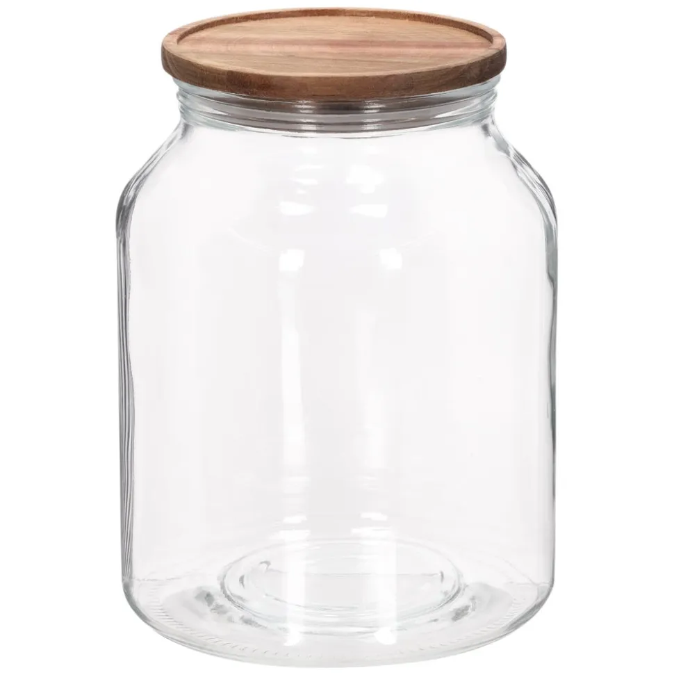Canister de vidrio con tapa de madera 2,9 L