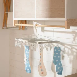 Colgador de aluminio para ropa 24 pinzas
