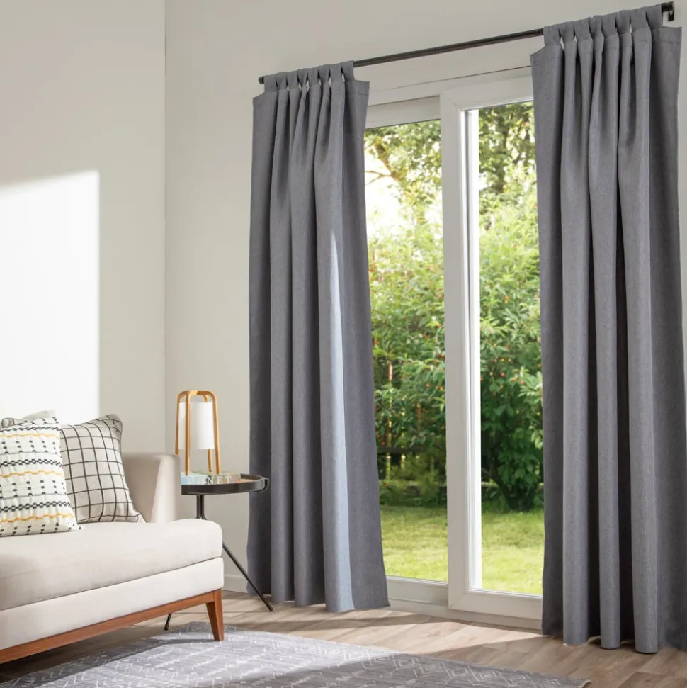 Cortina blackout con presillas tweed 140x240 cm