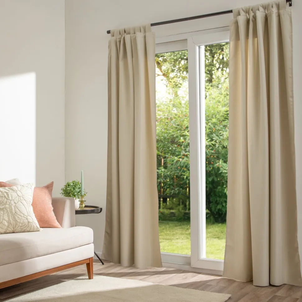 Cortina blackout con presillas tweed 140x240 cm