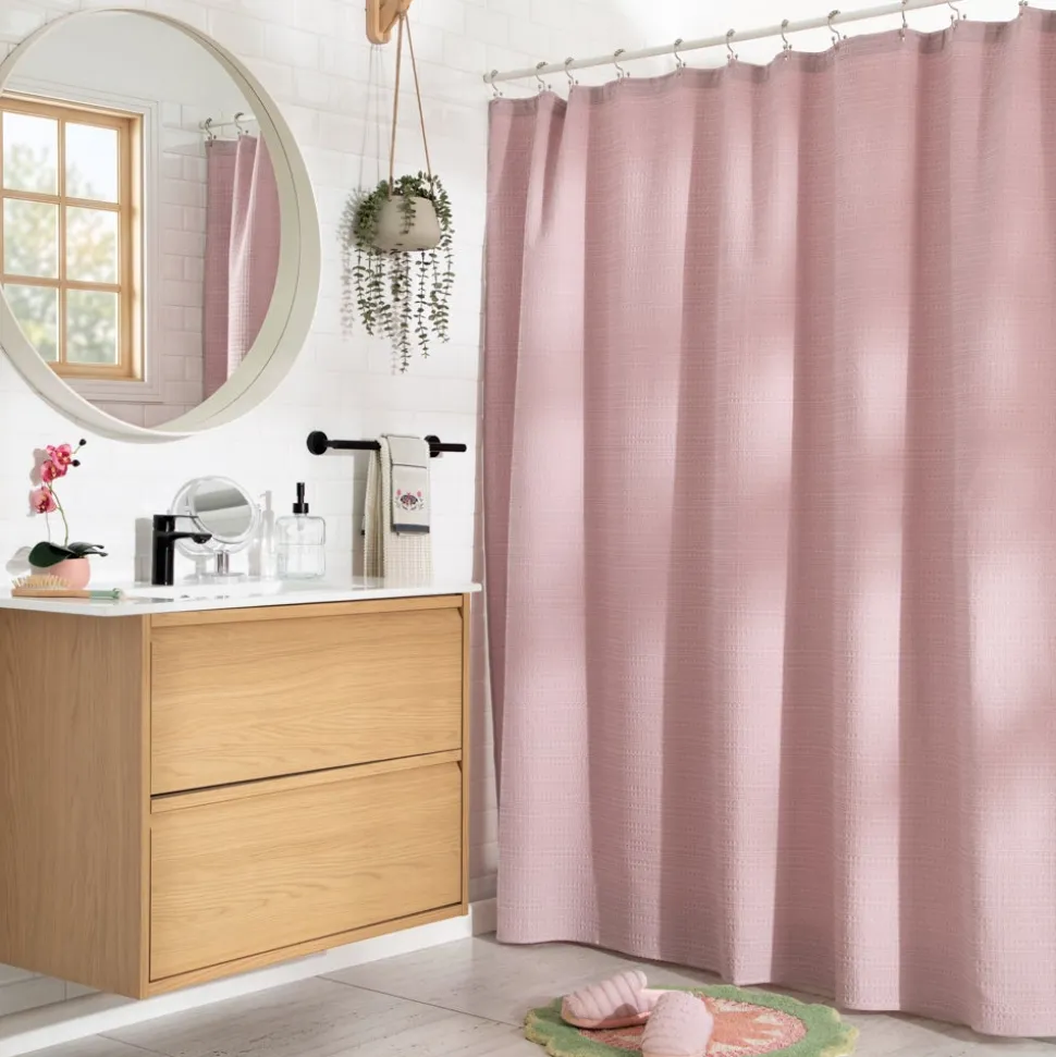 Cortina de baño algodón texturizado 180x190 cm