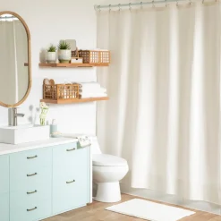 Cortina de baño algodón texturizado 180x190 cm