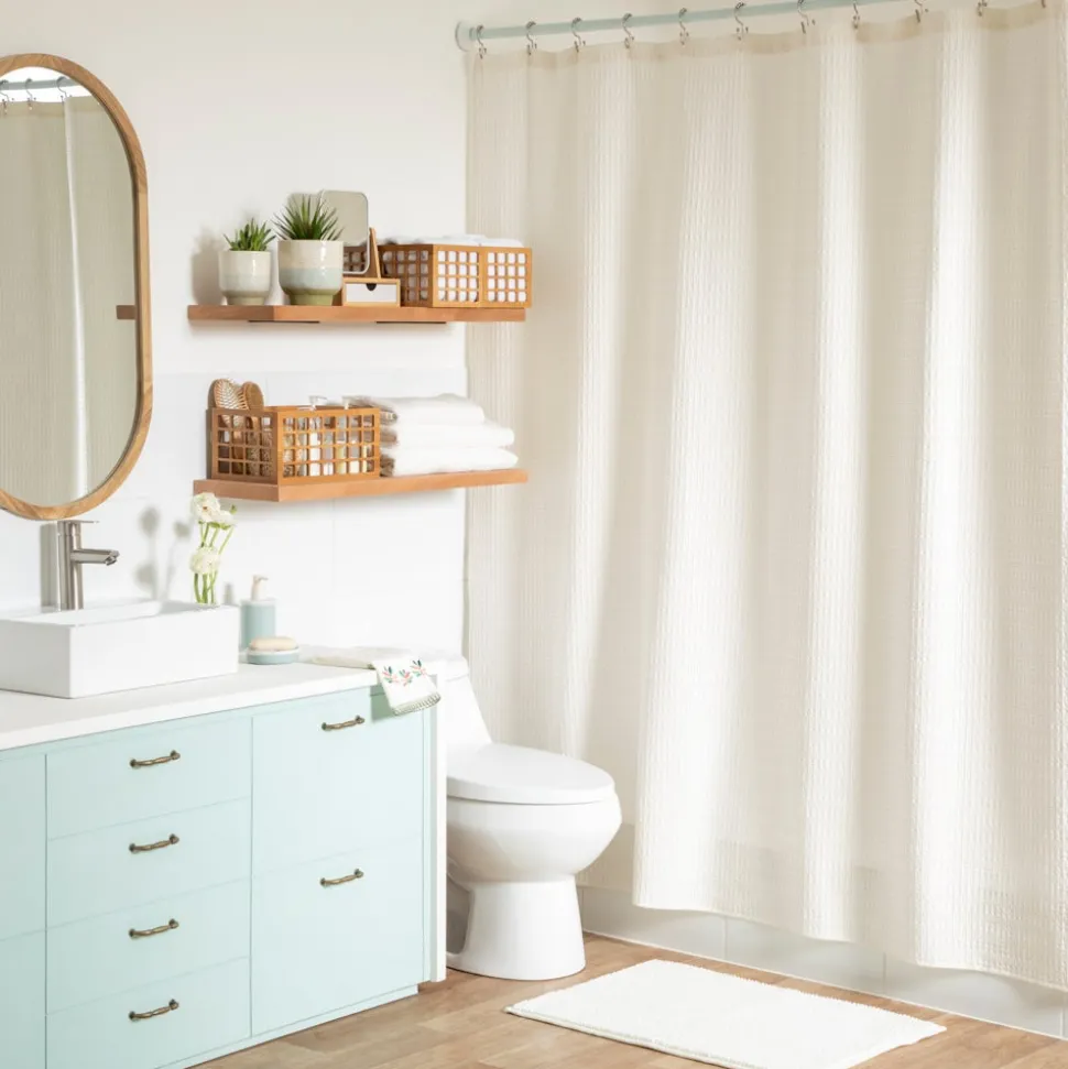 Cortina de baño algodón texturizado 180x190 cm