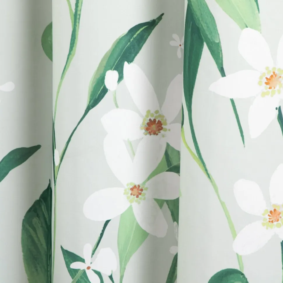 Cortina de baño estampada y bordada 178x180 cm