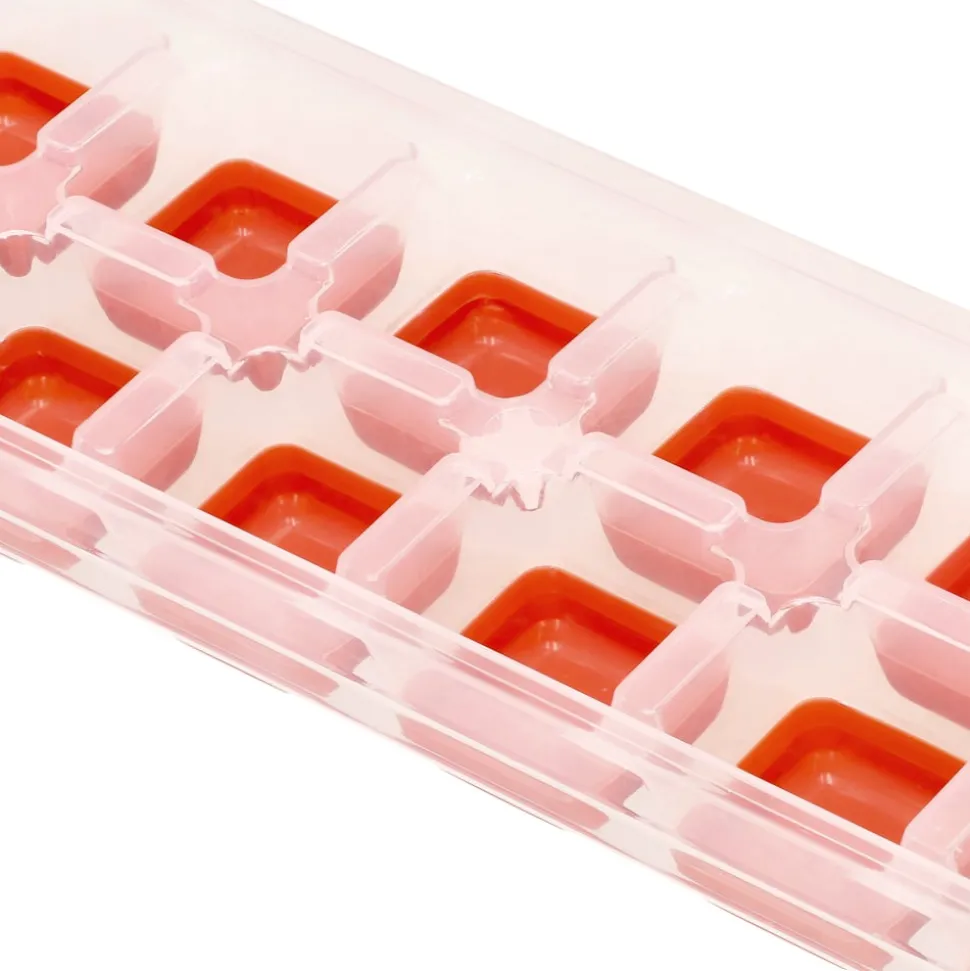 Cubeta para hielo con base de silicona y tapa