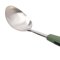 Cuchara de acero inoxidable con mango plástico