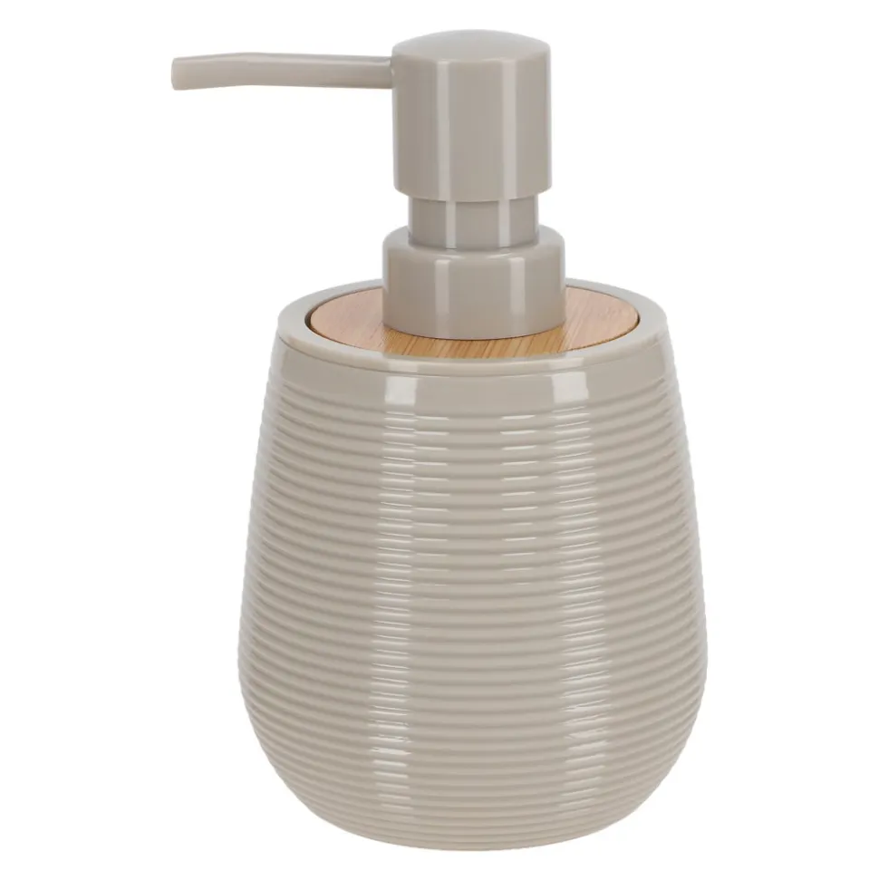 Dispensador de jabón de plástico y bambú 250 ml