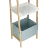 Estante de madera 3 niveles y cajón 45x140x35 cm