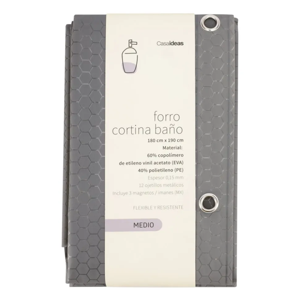 Forro de cortina de baño texturado 180x190 cm