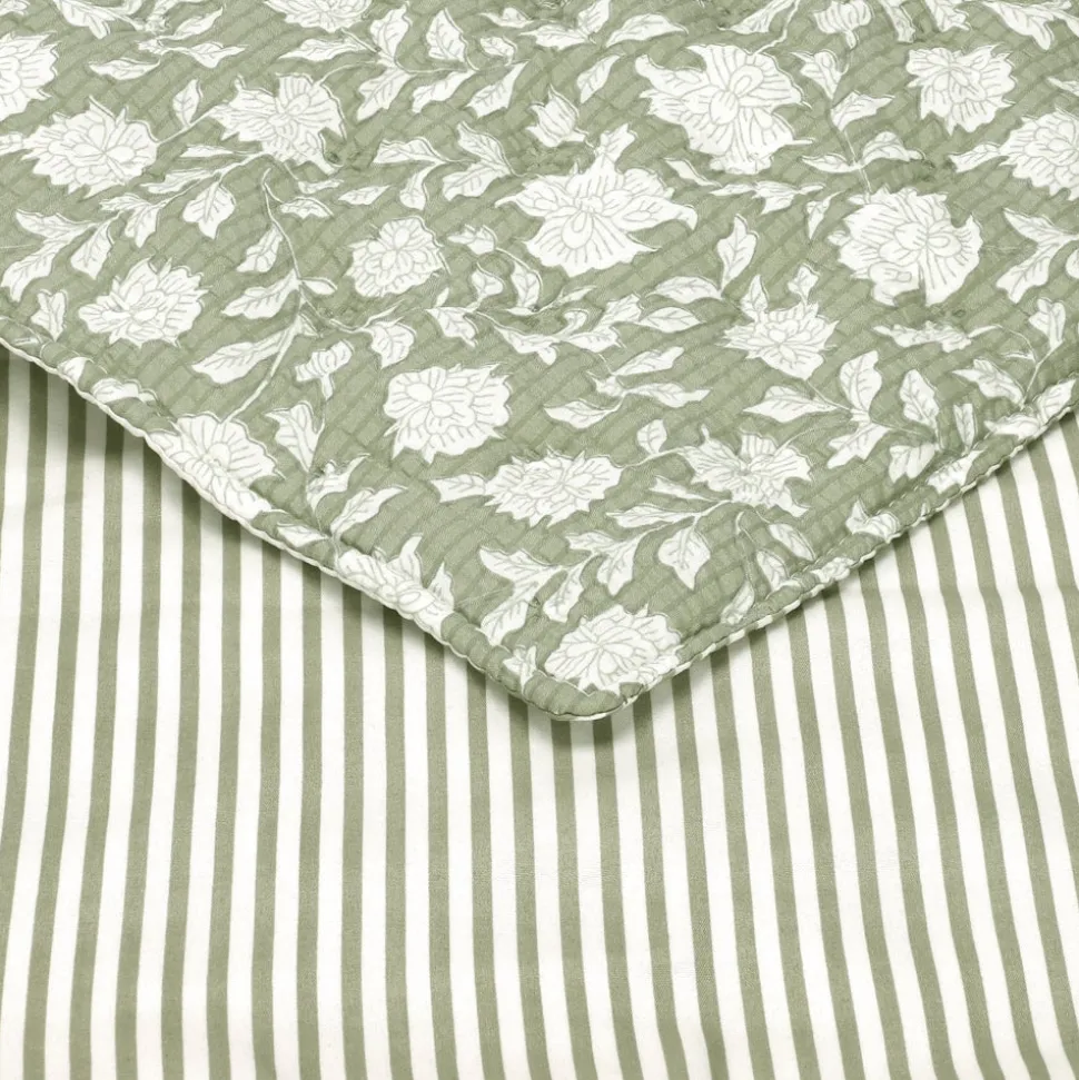 Funda de almohadón seersucker floral 70x50 cm