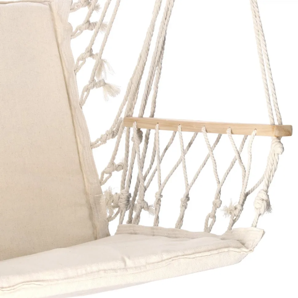 Hamaca tipo silla con apoya brazo de madera 50x50x100 cm