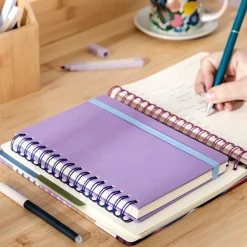 Libreta de tela con espiral 120 hojas líneas
