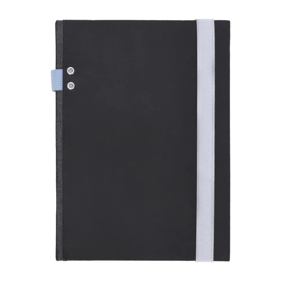 Libreta de tela con portaboligrafo 176 hojas puntos