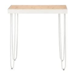 Mesa arrimo de bambú y metal 70x25x80 cm