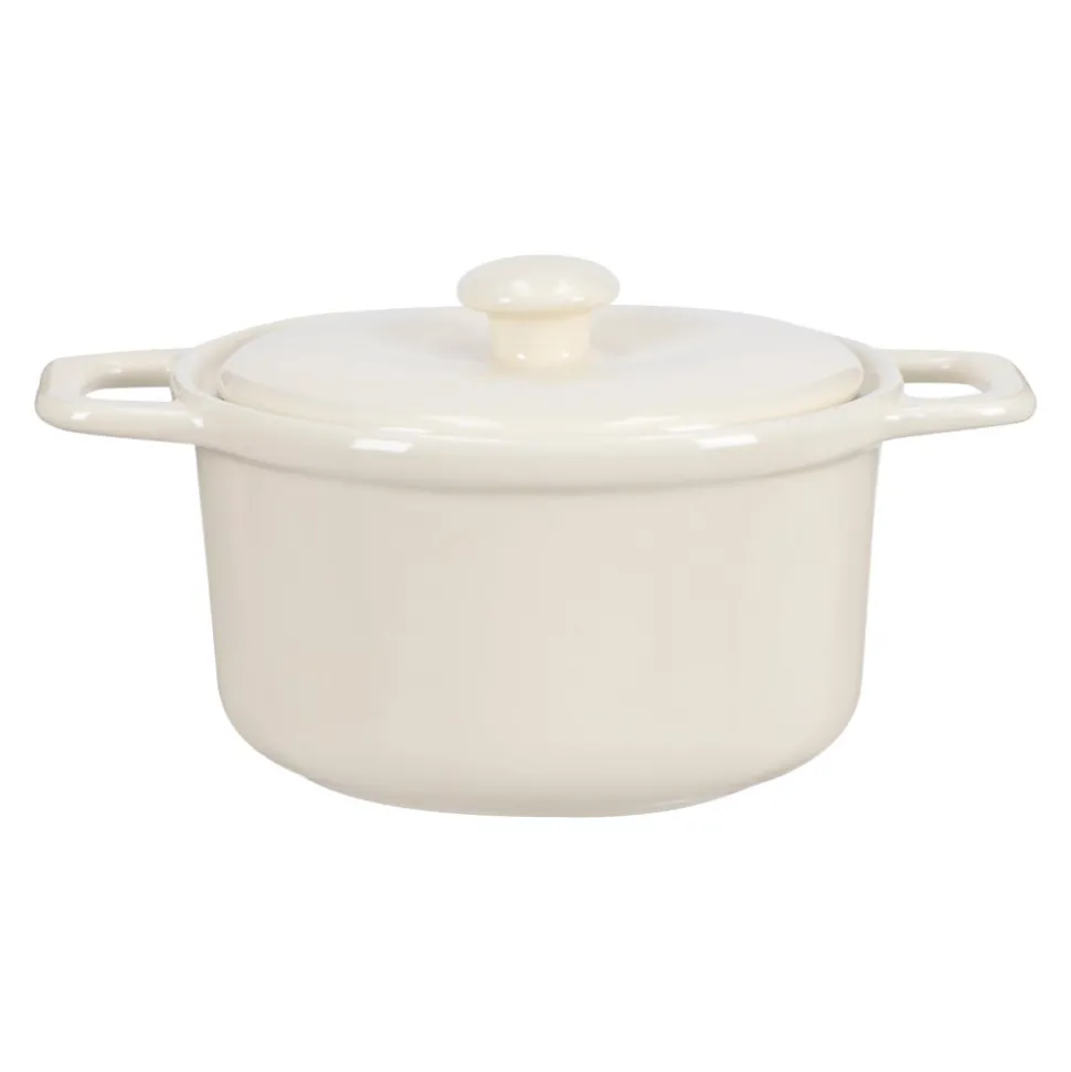 Mini fuente de cerámica con tapa y asas 260 ml