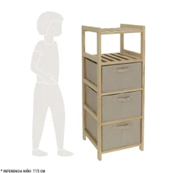 Mueble cajonera textil 4 niveles 35,6x104x37 cm