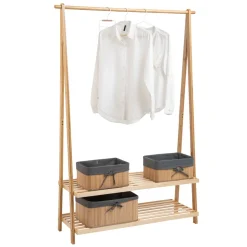 Mueble Clóset de Madera Bambú y Pino 112x40x165 cm