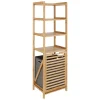 Mueble de madera bambú con cajón abatible 40x30x130 cm