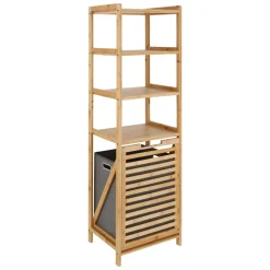 Mueble de madera bambú con cajón abatible 40x30x130 cm