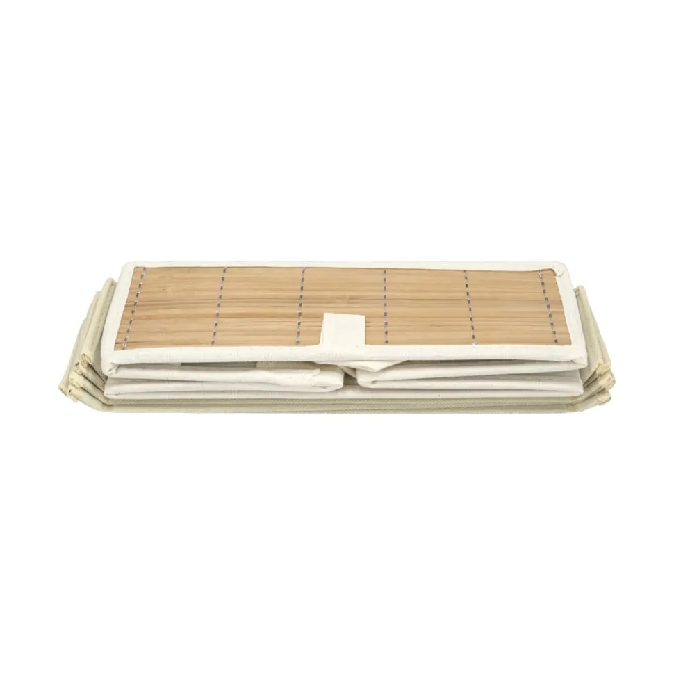 Organizador de brasier bambú y algodón 28x28x11 cm