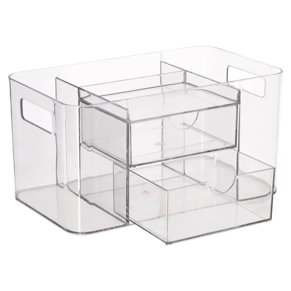 Organizador de cosméticos 2 cajones 24,6x14,6x12,8 cm