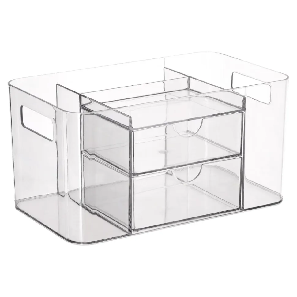 Organizador de cosméticos 2 cajones 24,6x14,6x12,8 cm