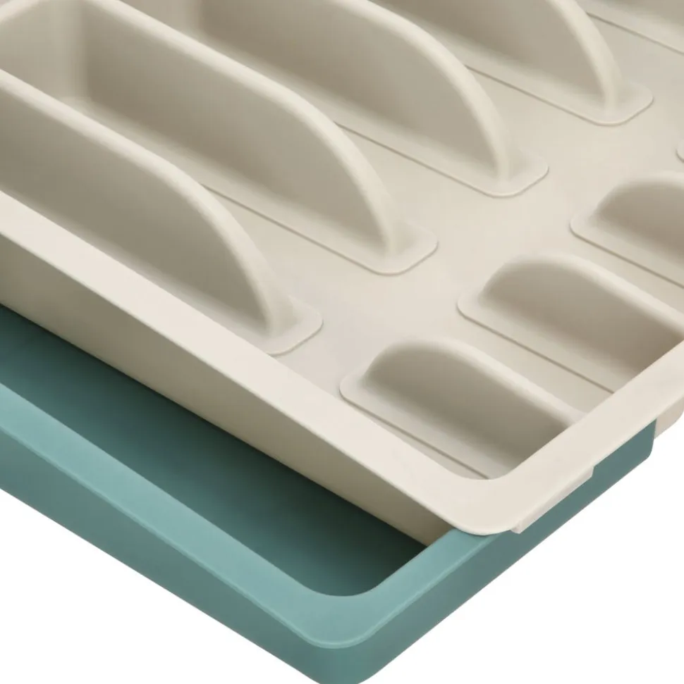 Organizador de cubiertos de plástico extensible