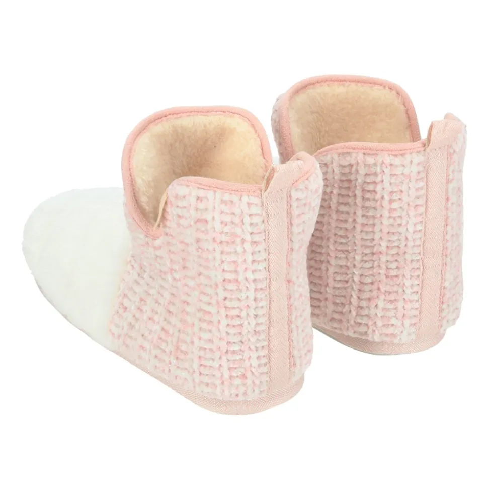 Pantufla bota rosada