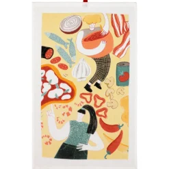 Paño cocina de algodón velour estampado