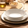 Plato de comida blanco básico porcelana