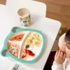 Plato infantil con divisiones de fibra de bambú