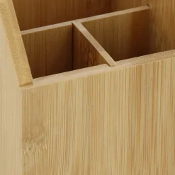 Porta lápices de madera bambú 10x10x15 cm
