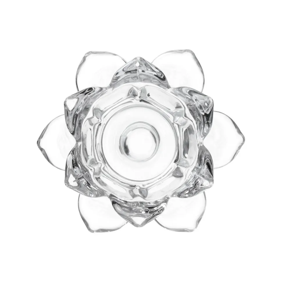 Porta T-Light vidrio flor 12,3x5 cm